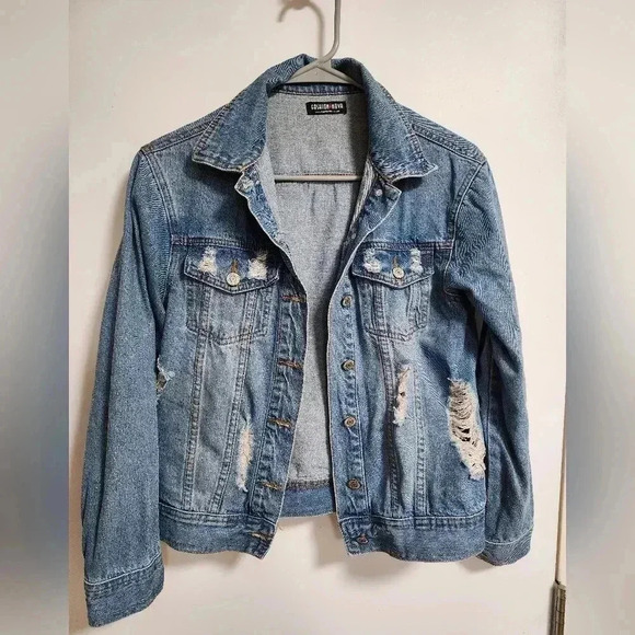 Distressed Denim Jacket - Picture 1 of 6